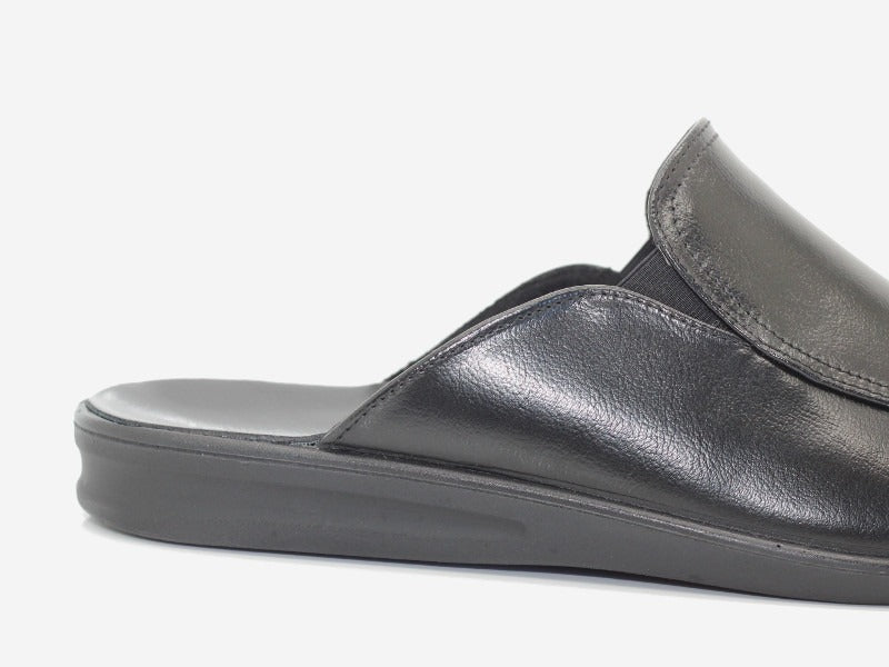 Mules en cuir noir Belfort