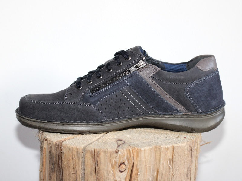 Chaussures sneakers en cuir combi marine Anvers