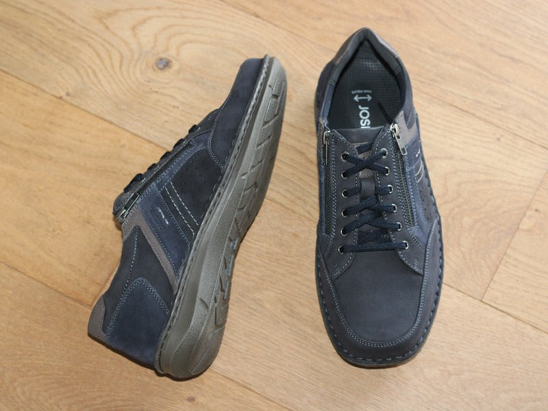 Chaussures sneakers en cuir combi marine Anvers