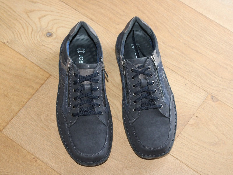 Chaussures sneakers en cuir combi marine Anvers