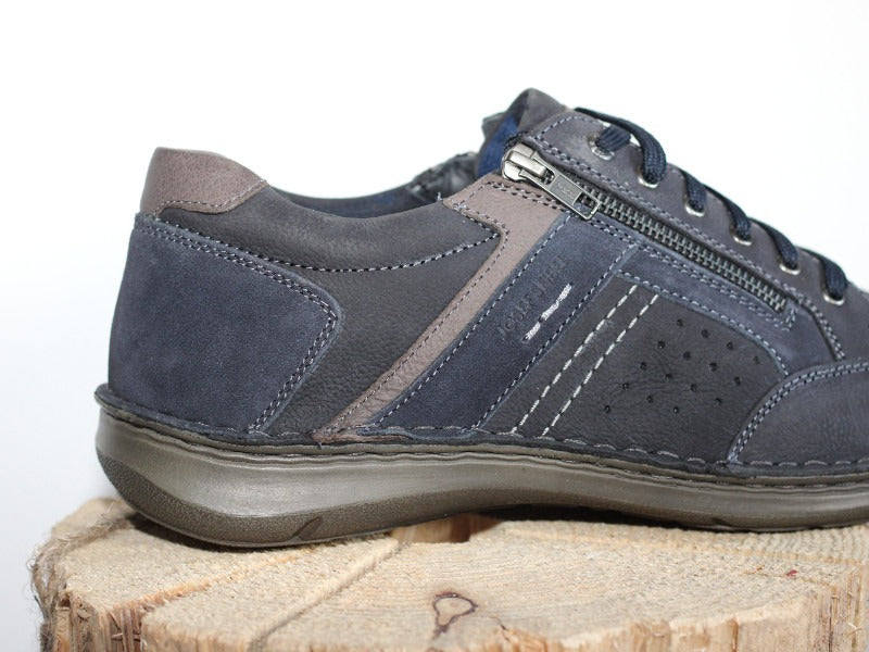 Chaussures sneakers en cuir combi marine Anvers