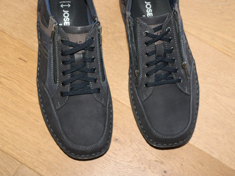 Chaussures sneakers en cuir combi marine Anvers