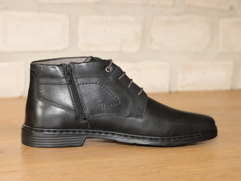 Chaussures montantes en cuir noir Alastair