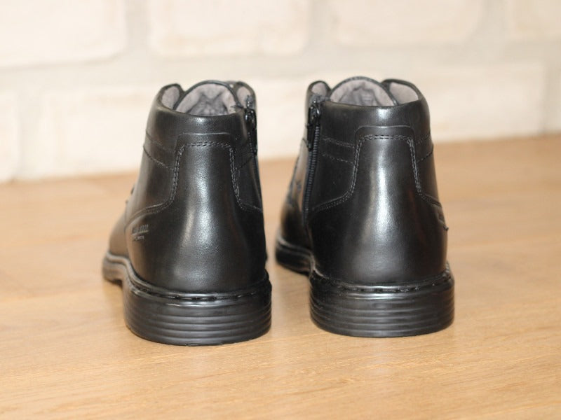 Chaussures montantes en cuir noir Alastair