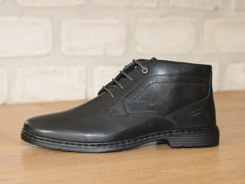 Chaussures montantes en cuir noir Alastair