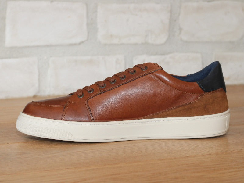 Baskets ville Redskins en cuir cognac Decent