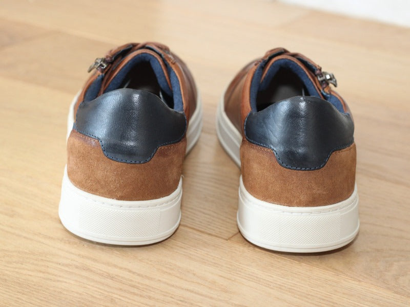 Baskets ville Redskins en cuir cognac Decent