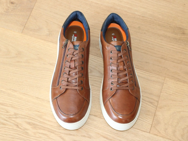 Baskets ville Redskins en cuir cognac Decent