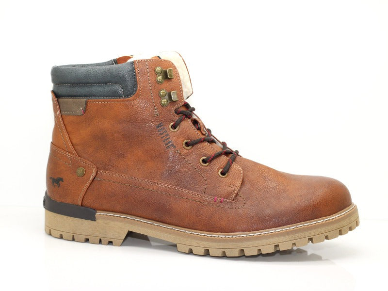 Boots chaudes Mustang aspect cuir cognac