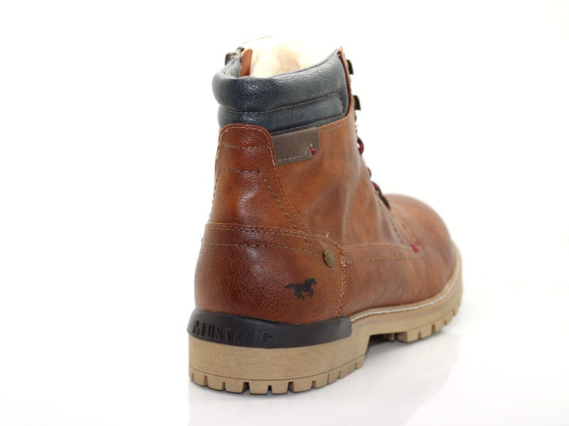 Boots chaudes Mustang aspect cuir cognac
