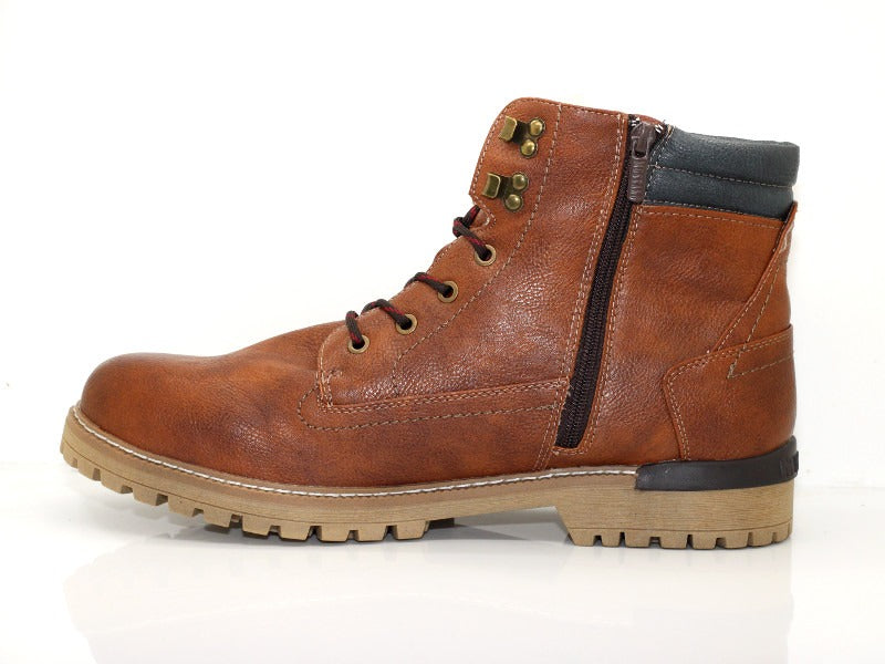 Boots chaudes Mustang aspect cuir cognac