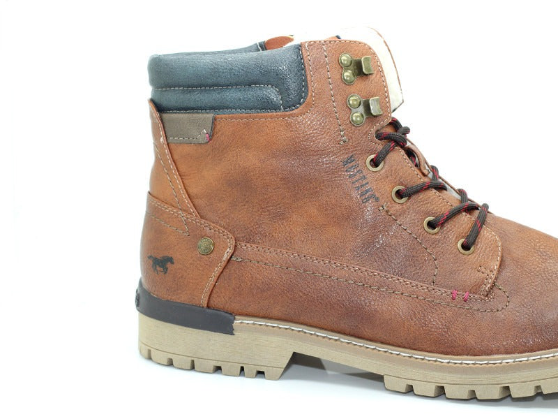 Boots chaudes Mustang aspect cuir cognac