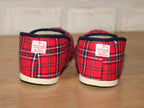 Charentaises traditionnelles Scottish en laine écossais rouge