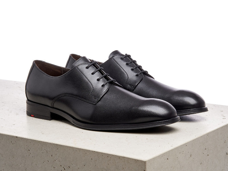 Chaussures derby en cuir noir Sabre