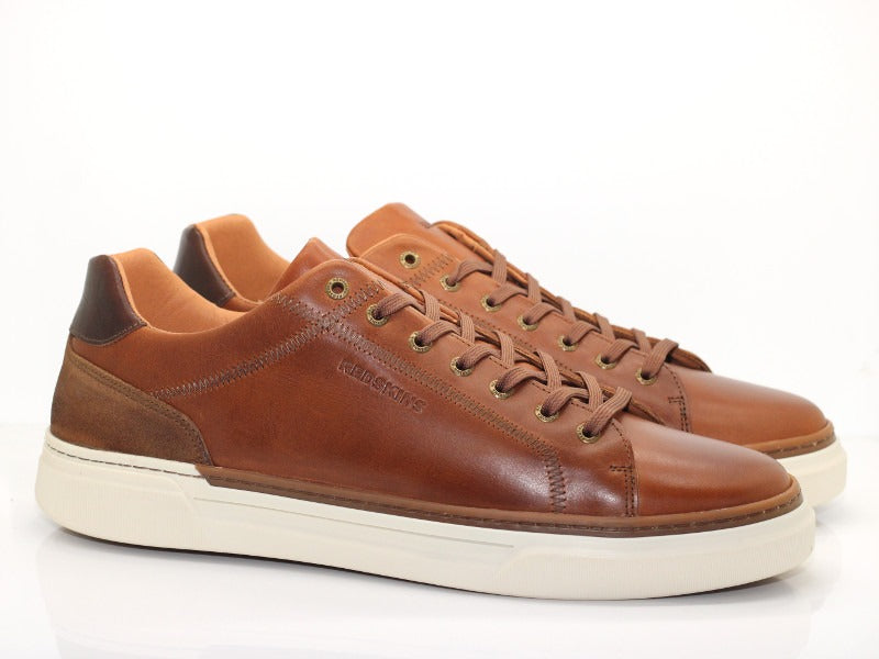 Baskets ville Redskins en cuir cognac Vaillance
