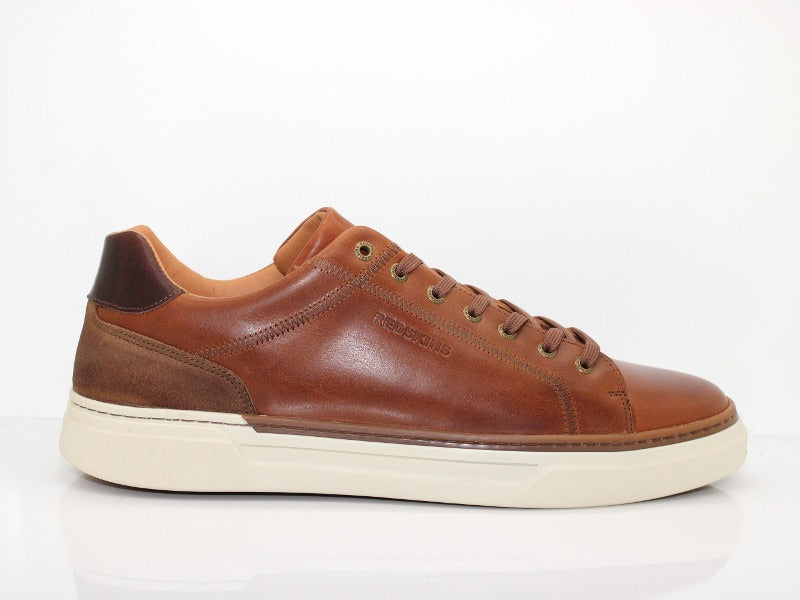 Baskets ville Redskins en cuir cognac Vaillance