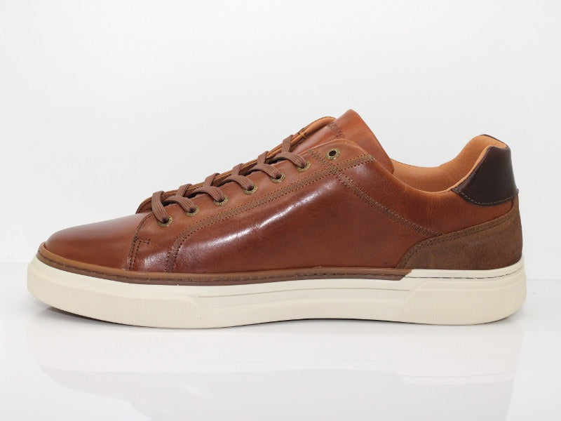 Baskets ville Redskins en cuir cognac Vaillance