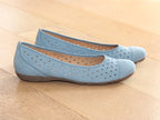 Ballerines ajourées Gabor en cuir bleu jean