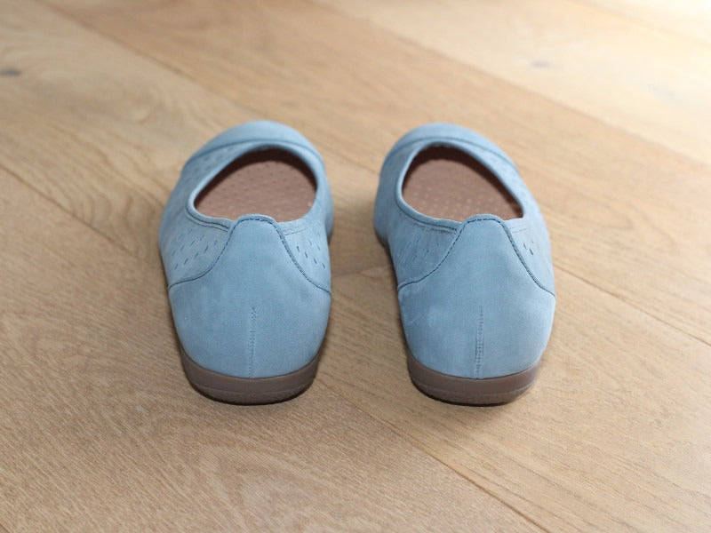 Ballerines ajourées Gabor en cuir bleu jean