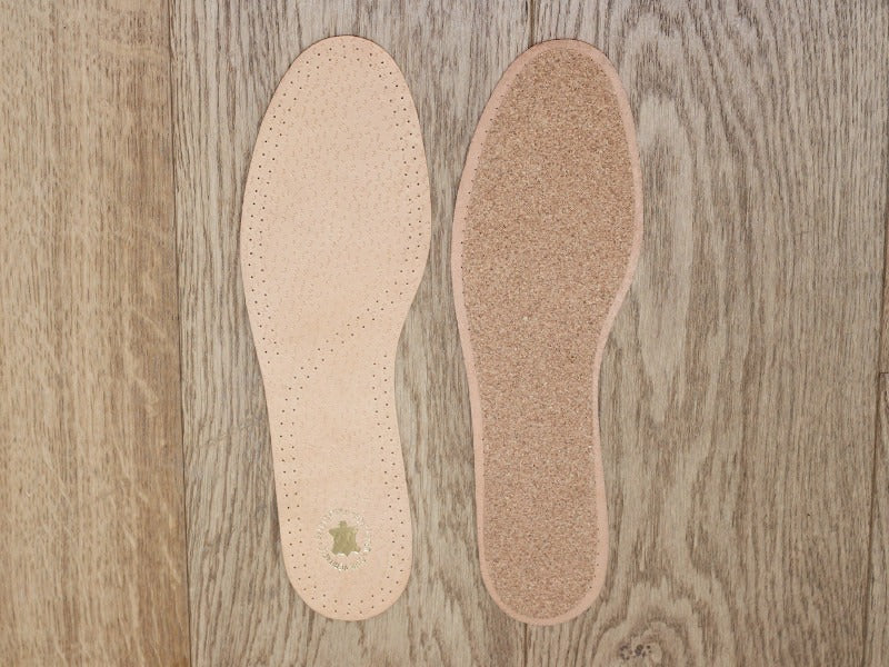 Semelle en cuir naturel et liège