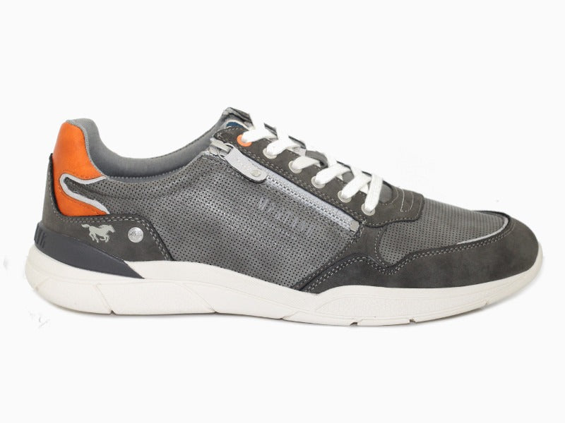 Sneakers gris Mustang avec zip et lacets