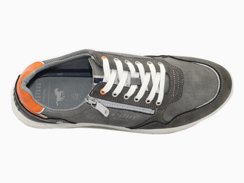 Sneakers gris Mustang avec zip et lacets