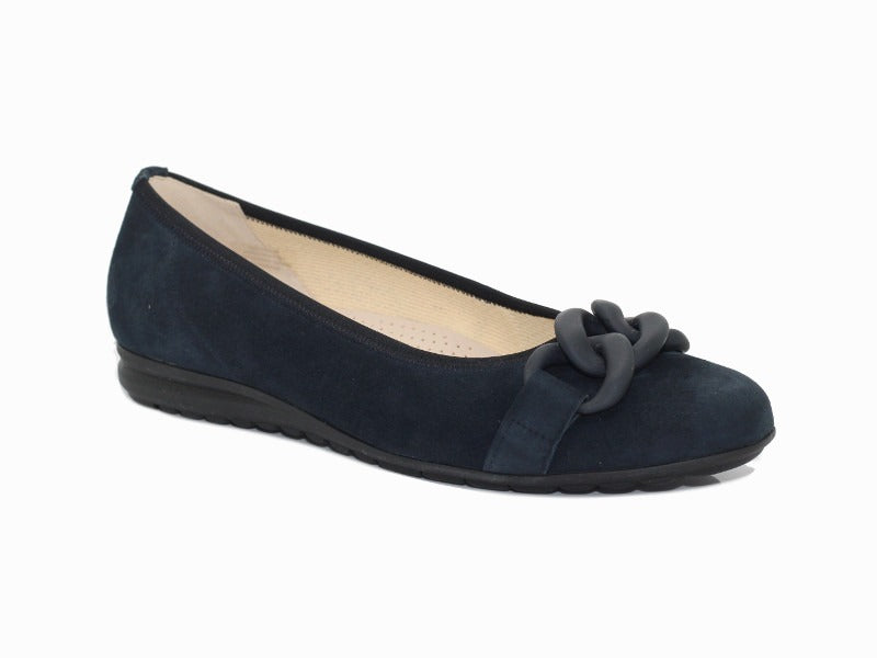 Ballerines Gabor en cuir velours bleu marine