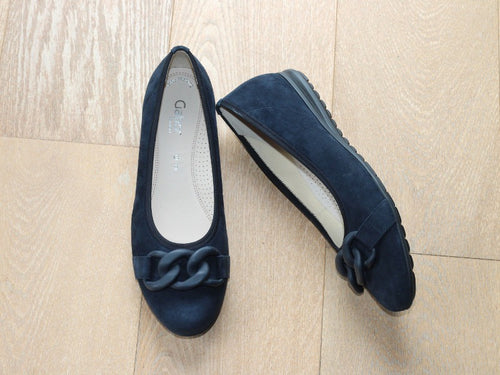 Ballerines Gabor en cuir velours bleu marine