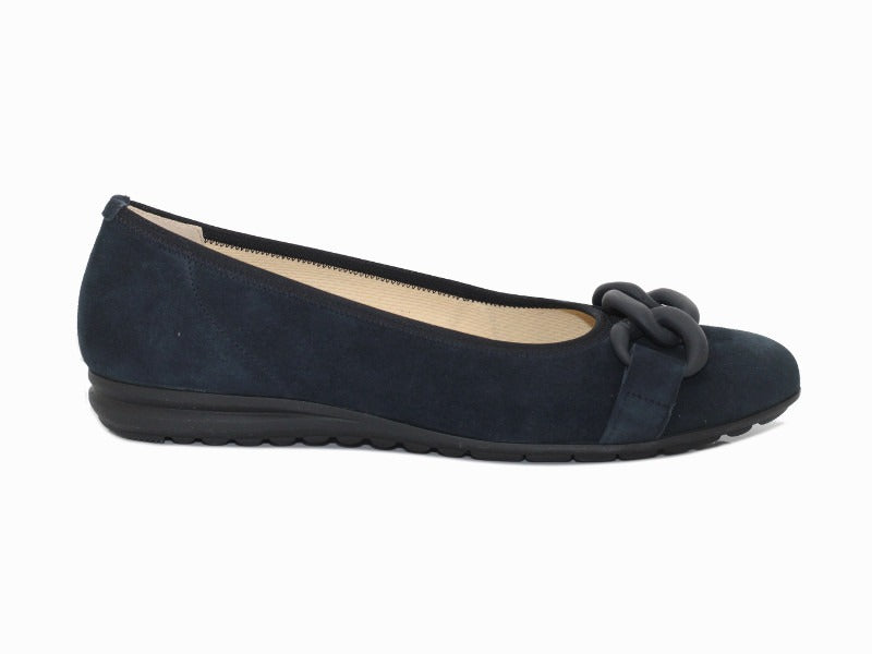 Ballerines Gabor en cuir velours bleu marine