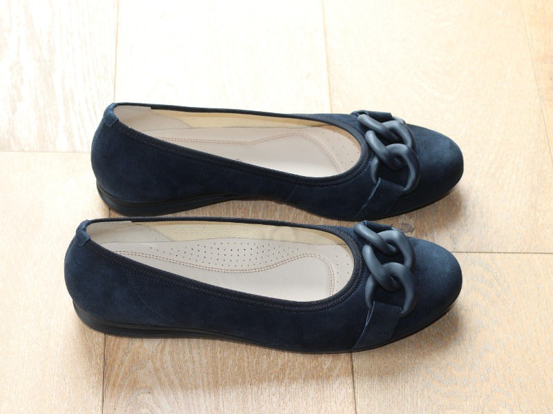 Ballerines Gabor en cuir velours bleu marine