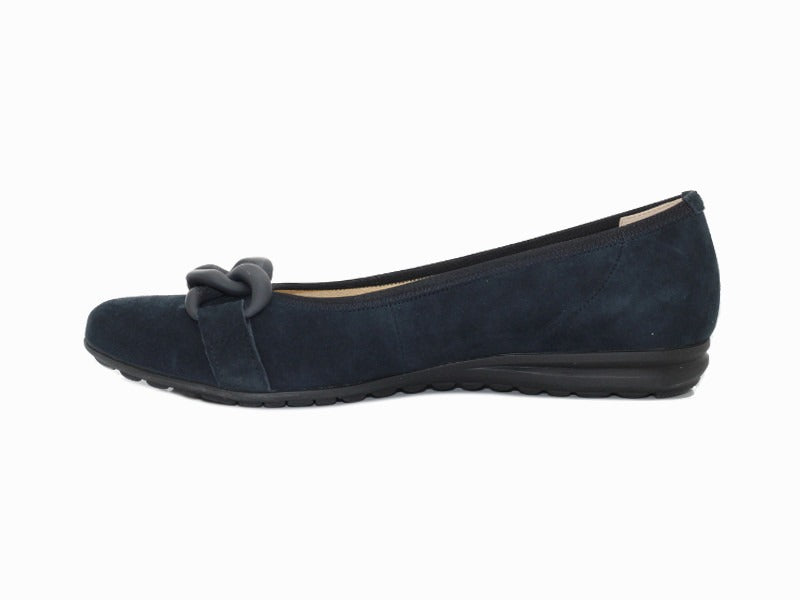 Ballerines Gabor en cuir velours bleu marine