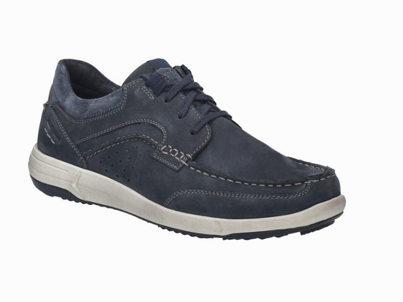 Chaussures style bateau Enrico en cuir bleu indigo