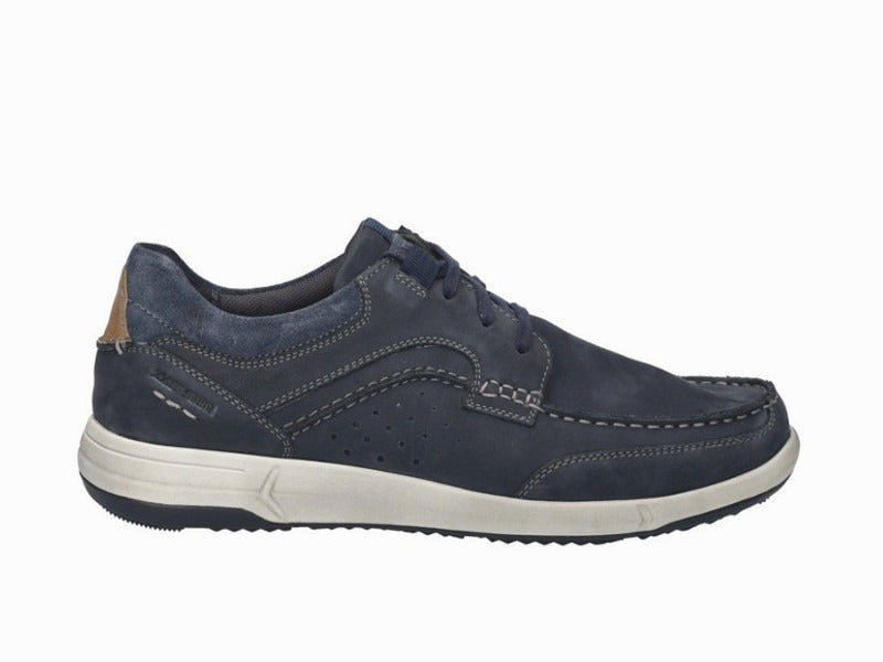 Chaussures style bateau Enrico en cuir bleu indigo