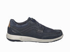 Chaussures style bateau Enrico en cuir bleu indigo