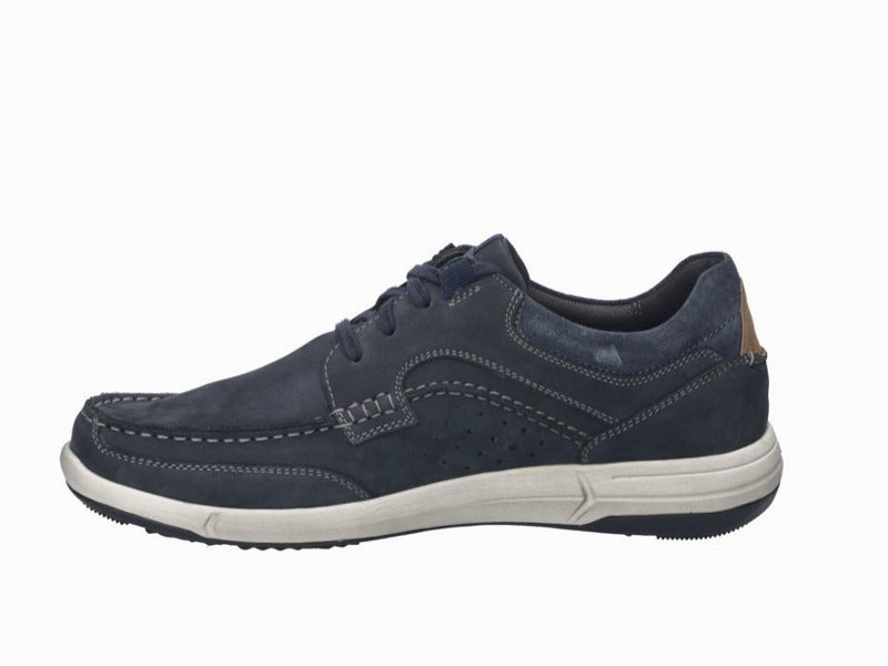 Chaussures style bateau Enrico en cuir bleu indigo