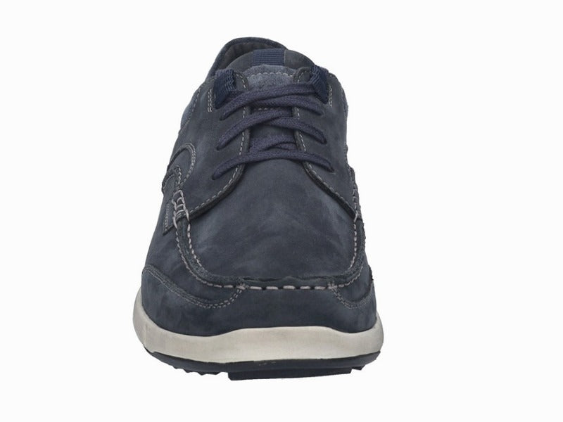 Chaussures style bateau Enrico en cuir bleu indigo