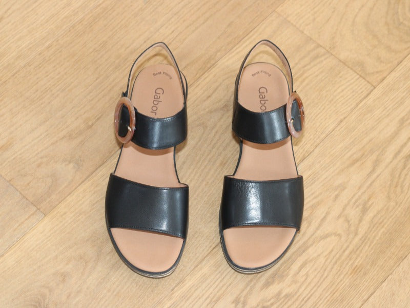 Sandales plateforme Gabor en cuir noir