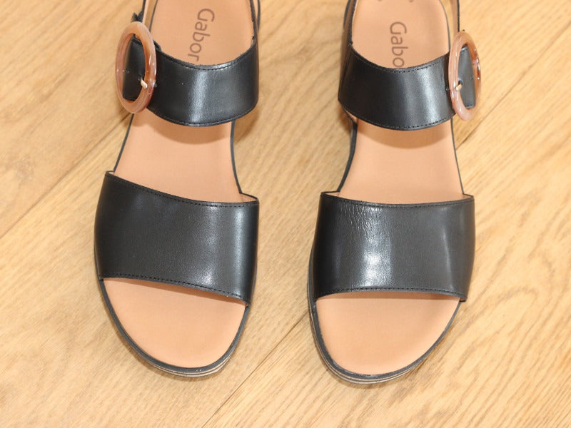 Sandales plateforme Gabor en cuir noir