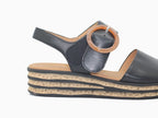 Sandales plateforme Gabor en cuir noir