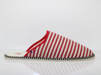 Mules Corsaire en coton rayé rouge et beige