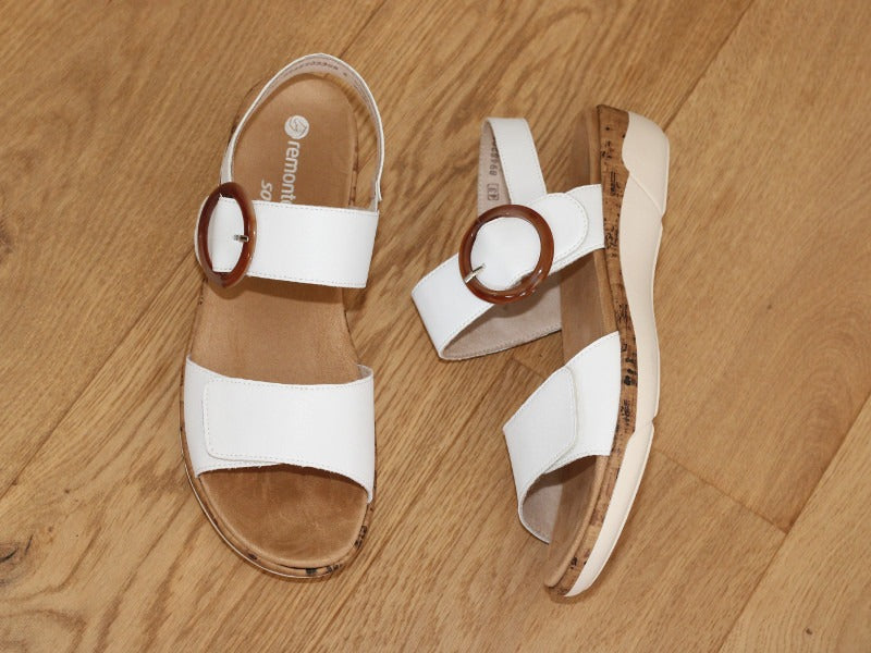 Sandales blanches Remonte avec double brides