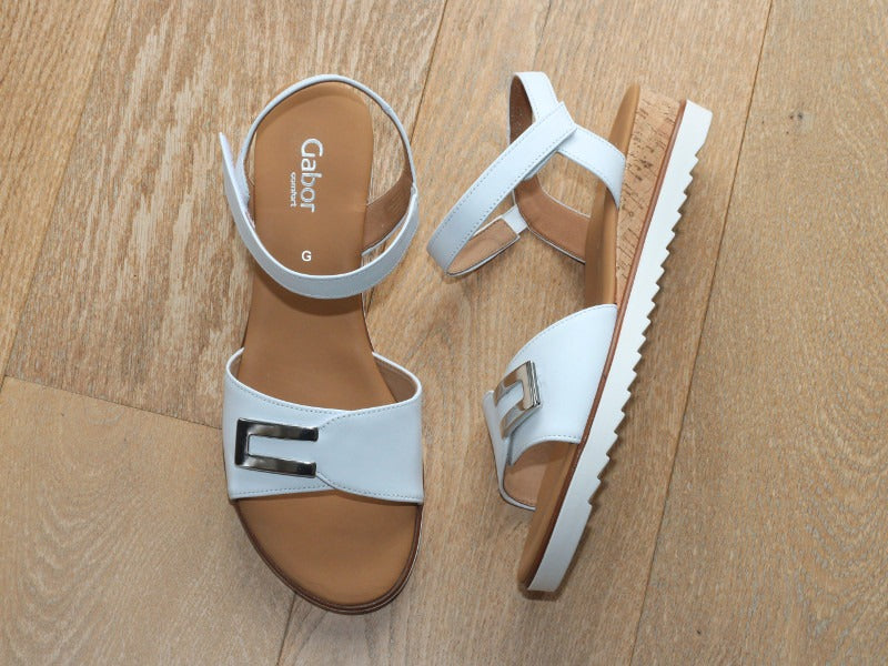 Sandales en cuir blanc Gabor