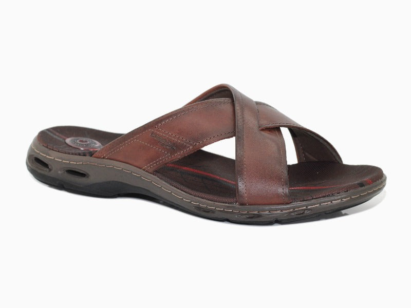 Mules confortables en cuir marron Pegada