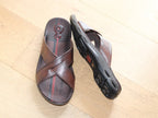 Mules confortables en cuir marron Pegada