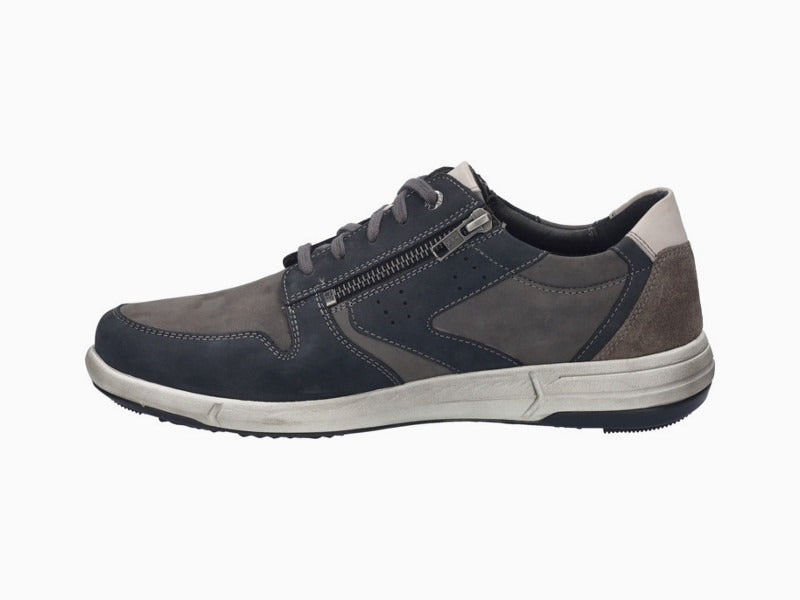 Chaussures en cuir avec lacet et double zip Enrico