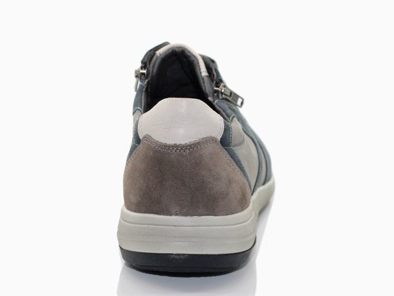 Chaussures en cuir avec lacet et double zip Enrico