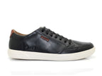 Baskets en cuir noir et semelle blanche