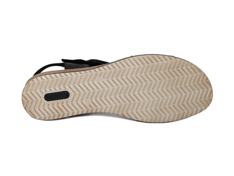 Sandales à talon compensé en cuir noir et blanc Pierrot