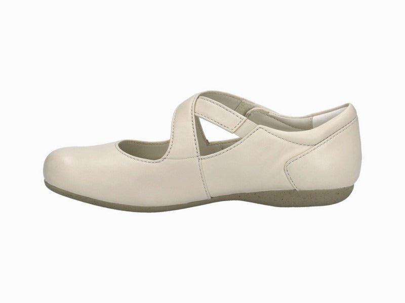 Ballerines à brides croisées en cuir beige Fiona