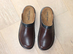 Mules style sabot Max en cuir marron